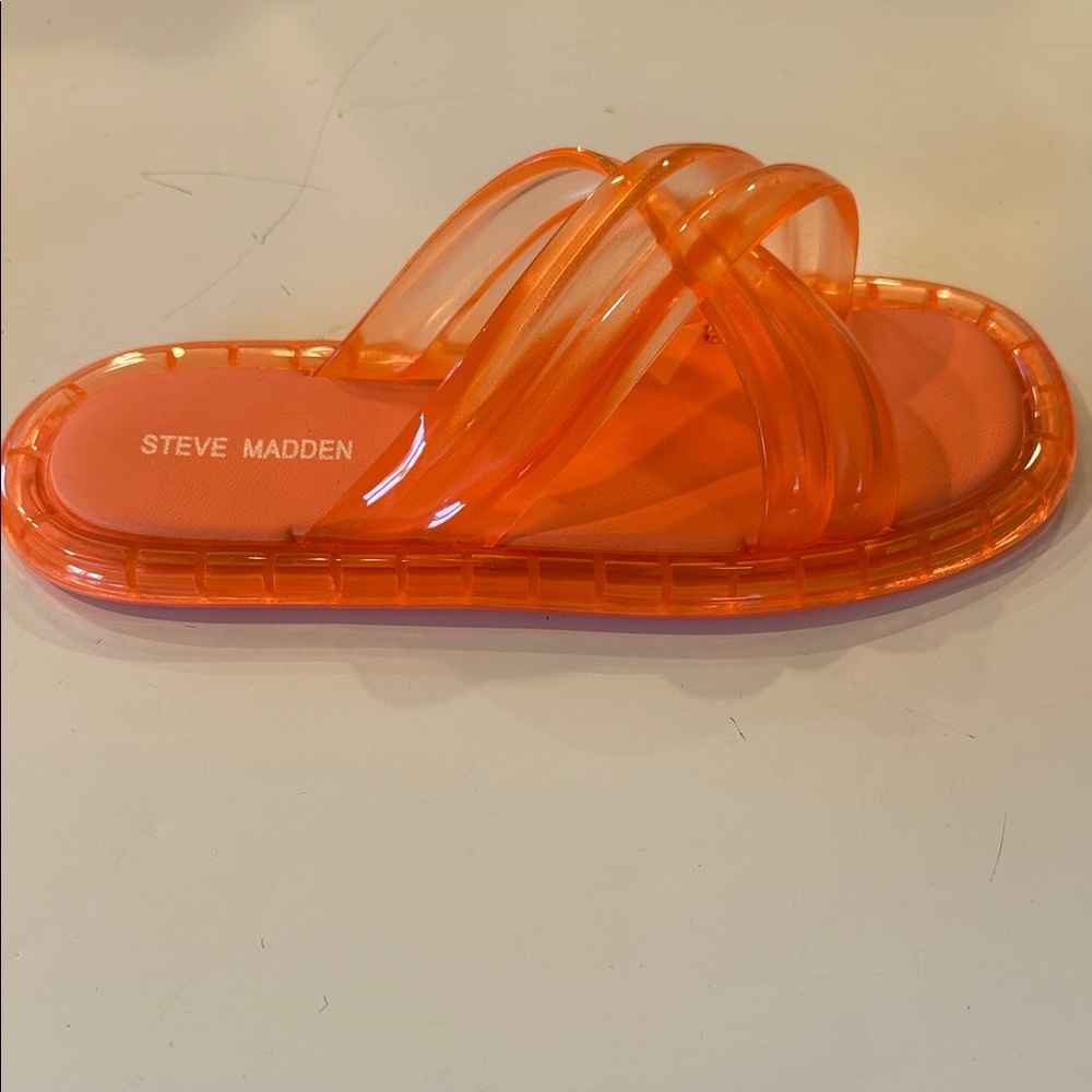 Steve Madden Translucent Orange Slides
